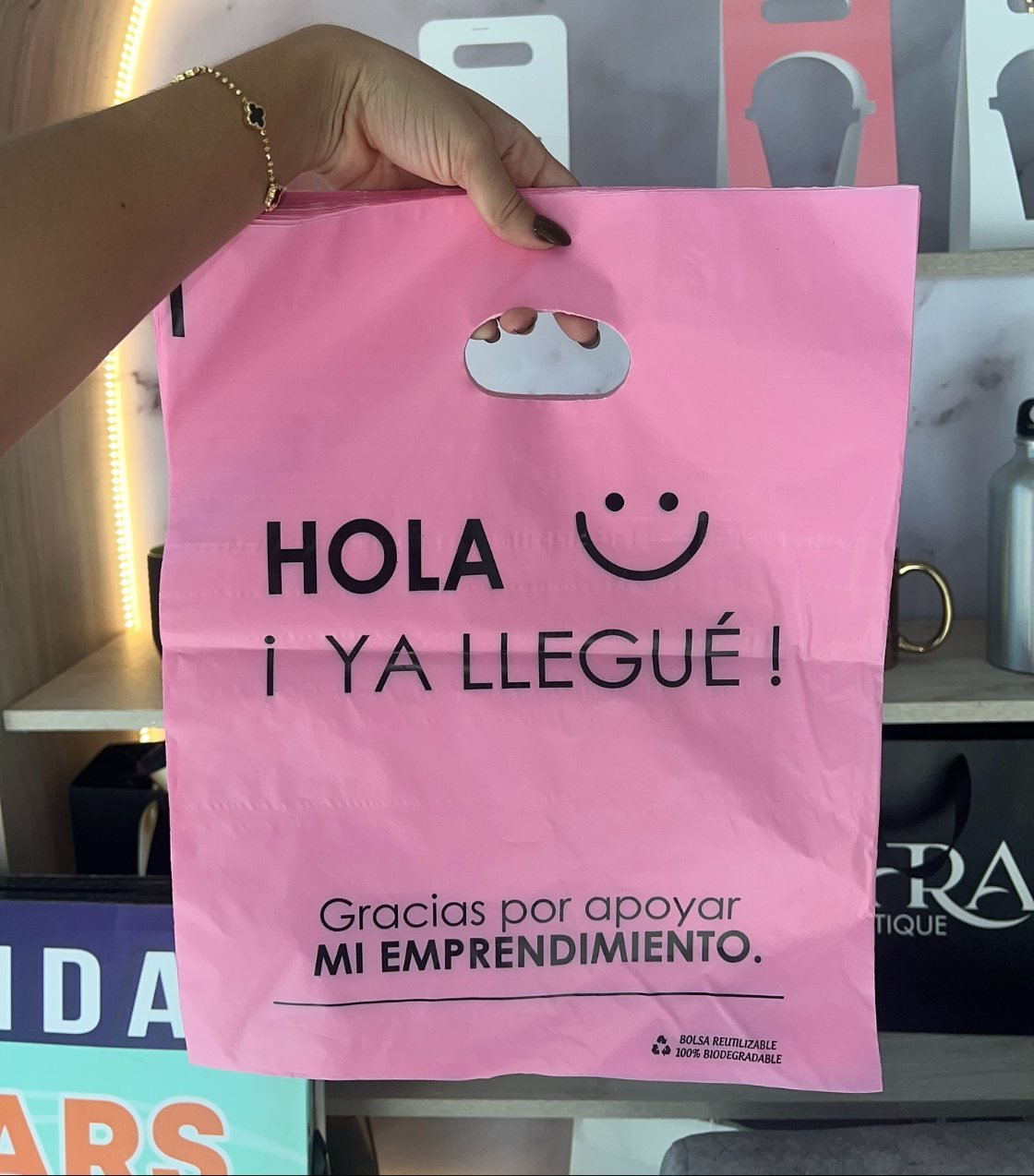 Bolsa rosada personalizada